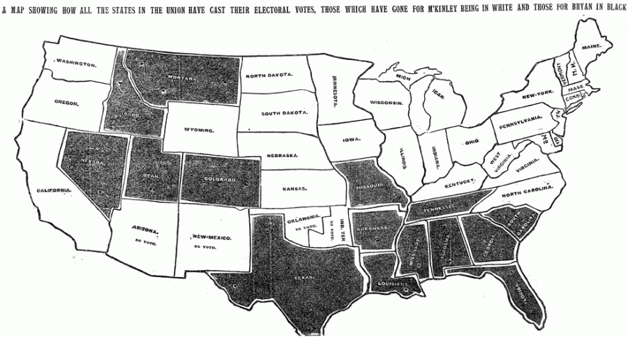 First NYT election map in 1896 First NYT election map in 1896