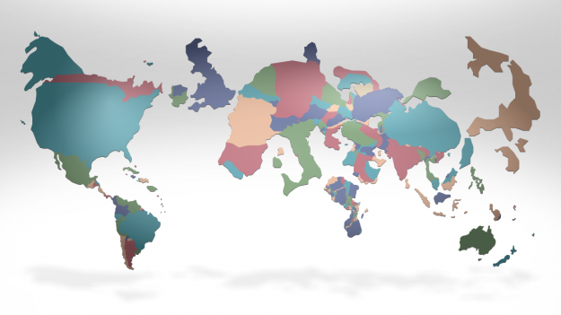 Cartogram of richest countries