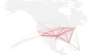 Mapping connections with great circles