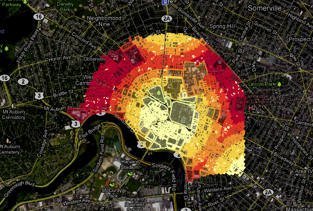 Harvard distance from subway