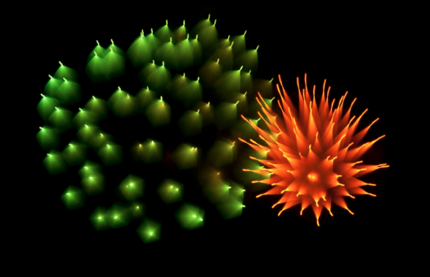 Long-exposure fireworks