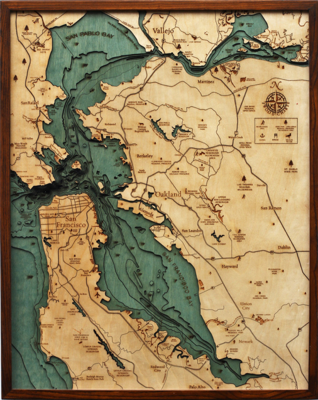 Wood map of SF bay