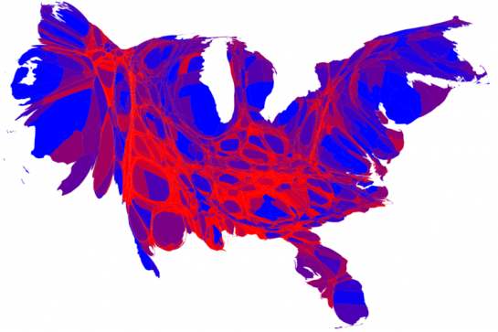 Maps and Cartograms of 2008 Presidential Election