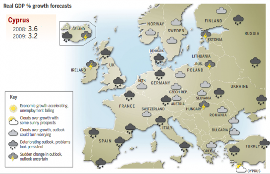 European Economic Weather Map – Sudden Change in Outlook