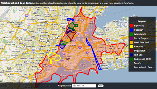 Neighborhood Boundaries with Flickr Shapefiles
