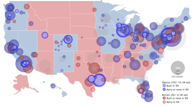 Map Shows Newspaper Endorsements in US Presidential Election Map Shows Newspaper Endorsements in US Presidential Election