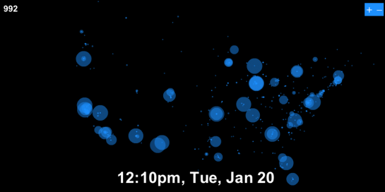 Visualizing Twitter as Barack Obama Became the 44th President