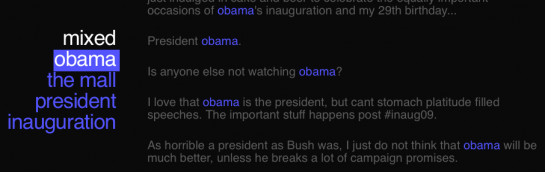 Twistori for the Inauguration Twistori for the Inauguration