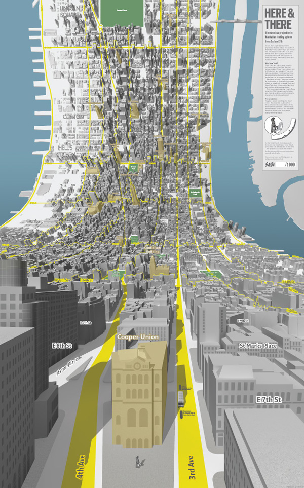 Here & There: Horizonless Perspective of Manhattan