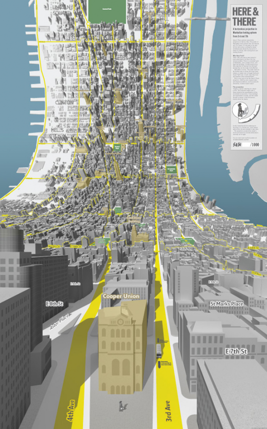 Here & There: Horizonless Perspective of Manhattan