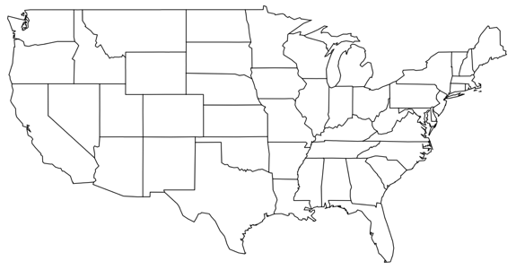 Contiguous USA map