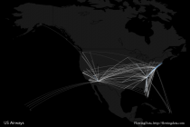 Geographic breakdown: Where do major airlines fly? | FlowingData