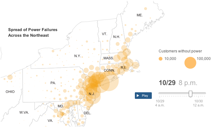 Sandy aftermath: Power outages and flooding – FlowingData