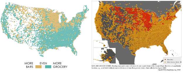 US bars vs grocery stores