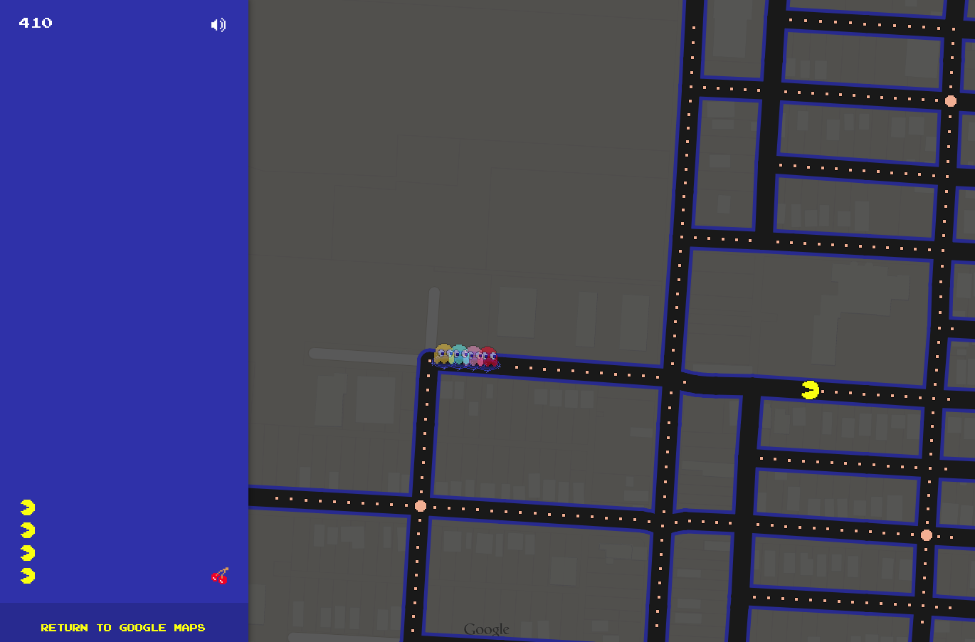 Google Maps transforma ruas em fases de Pac-Man