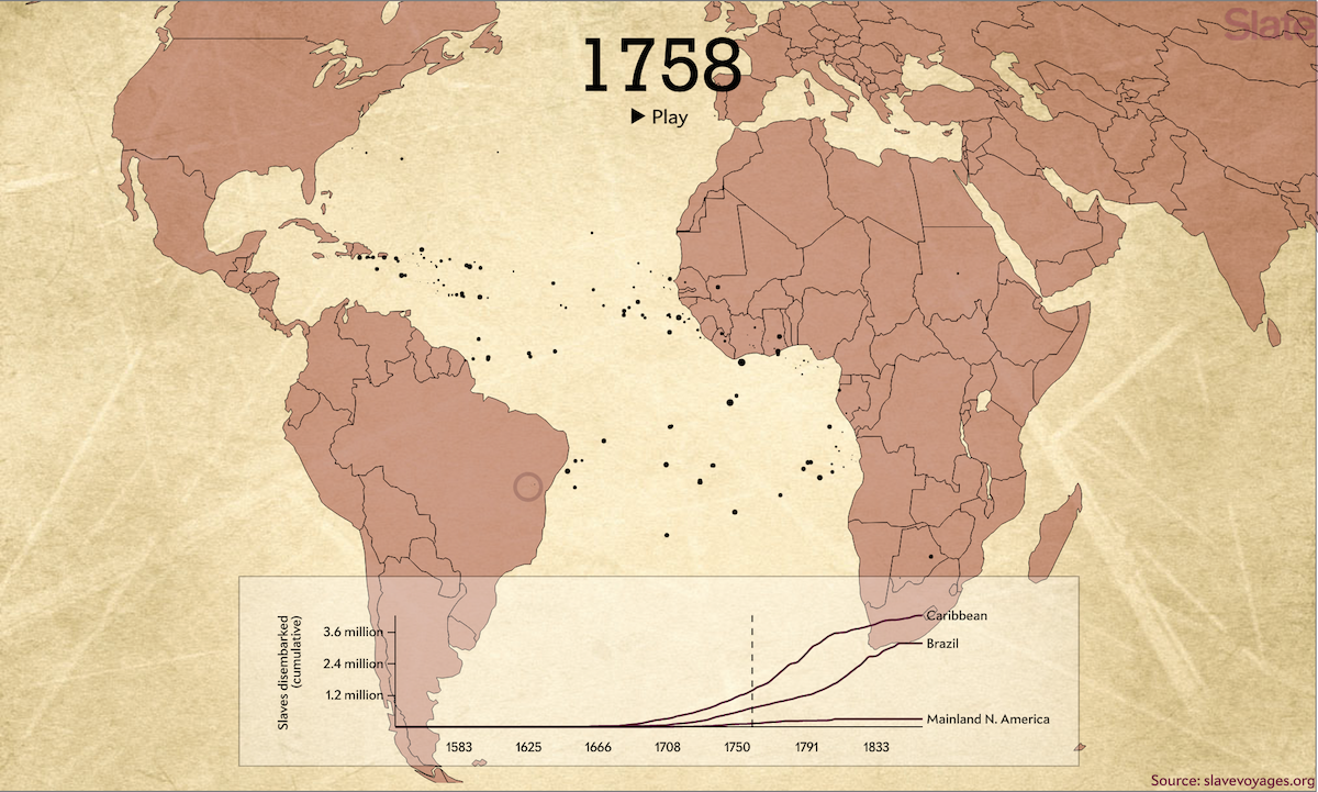 Animated Map Shows Trans-Atlantic Slave Trade | FlowingData