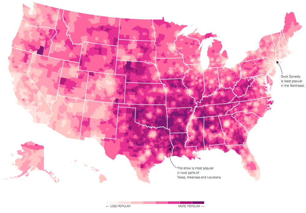 Us Culture Through Tv Show Geography Flowingdata