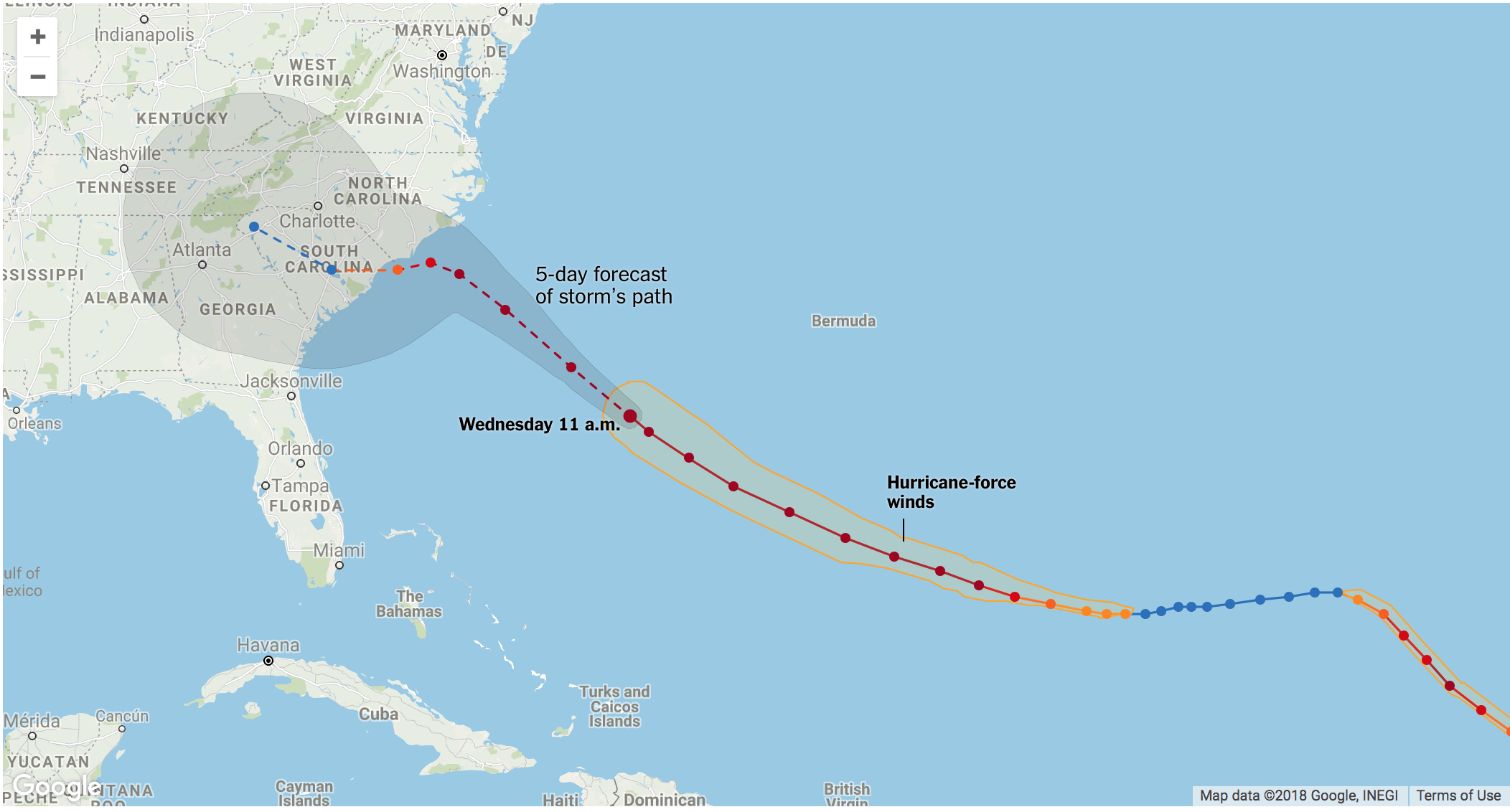 Hurricane Florence trackers – FlowingData