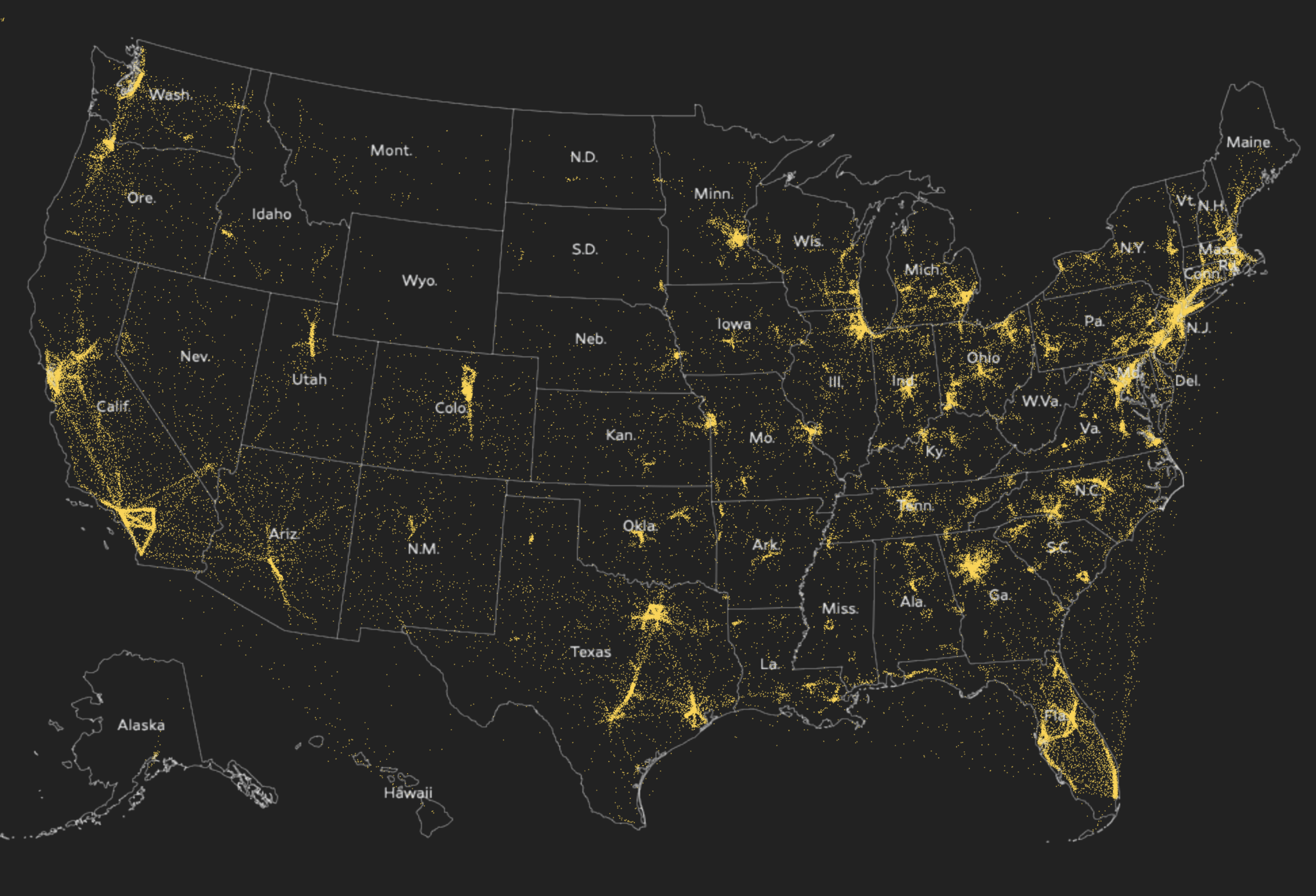 Map of people moving during pandemic