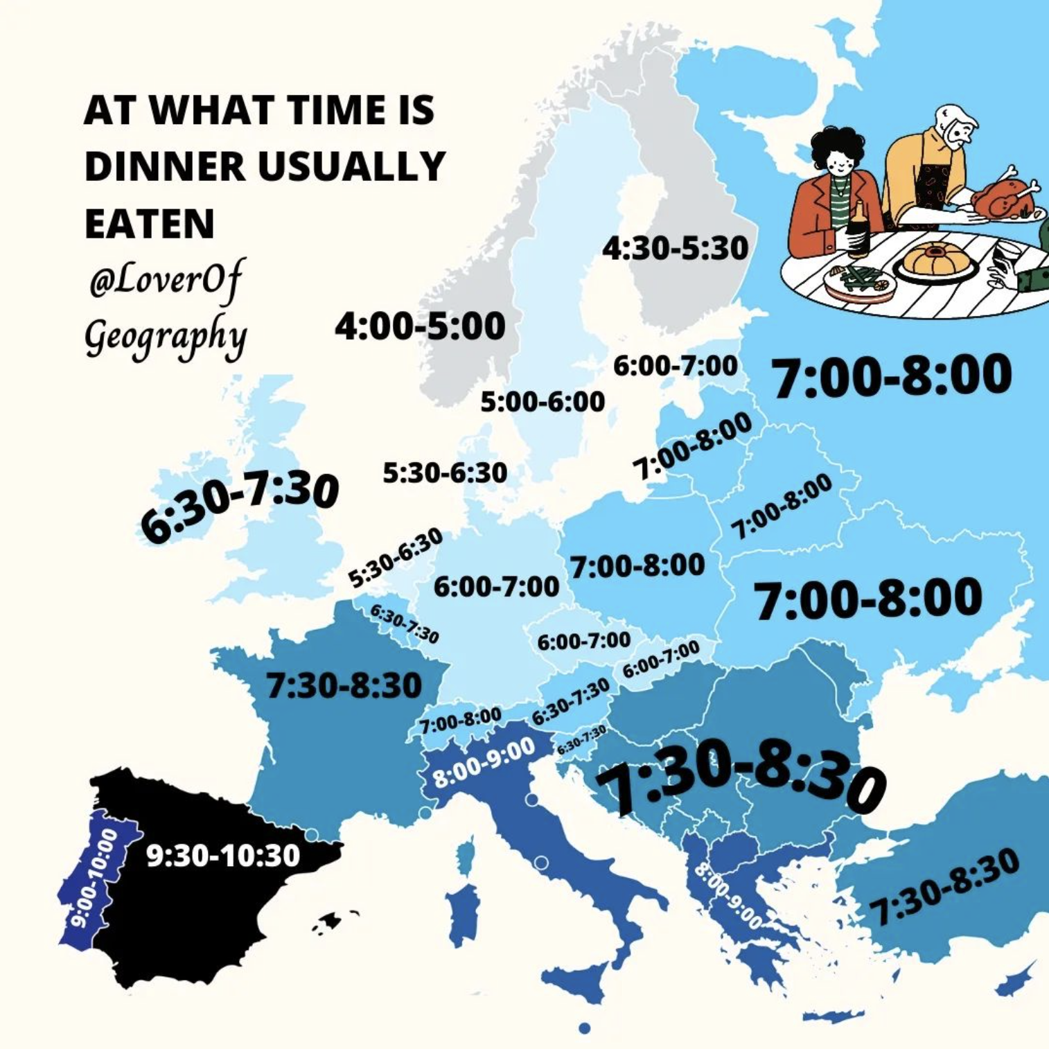 When People Eat Dinner In Europe FlowingData when-people-eat-dinner-in-europe-flowingdata