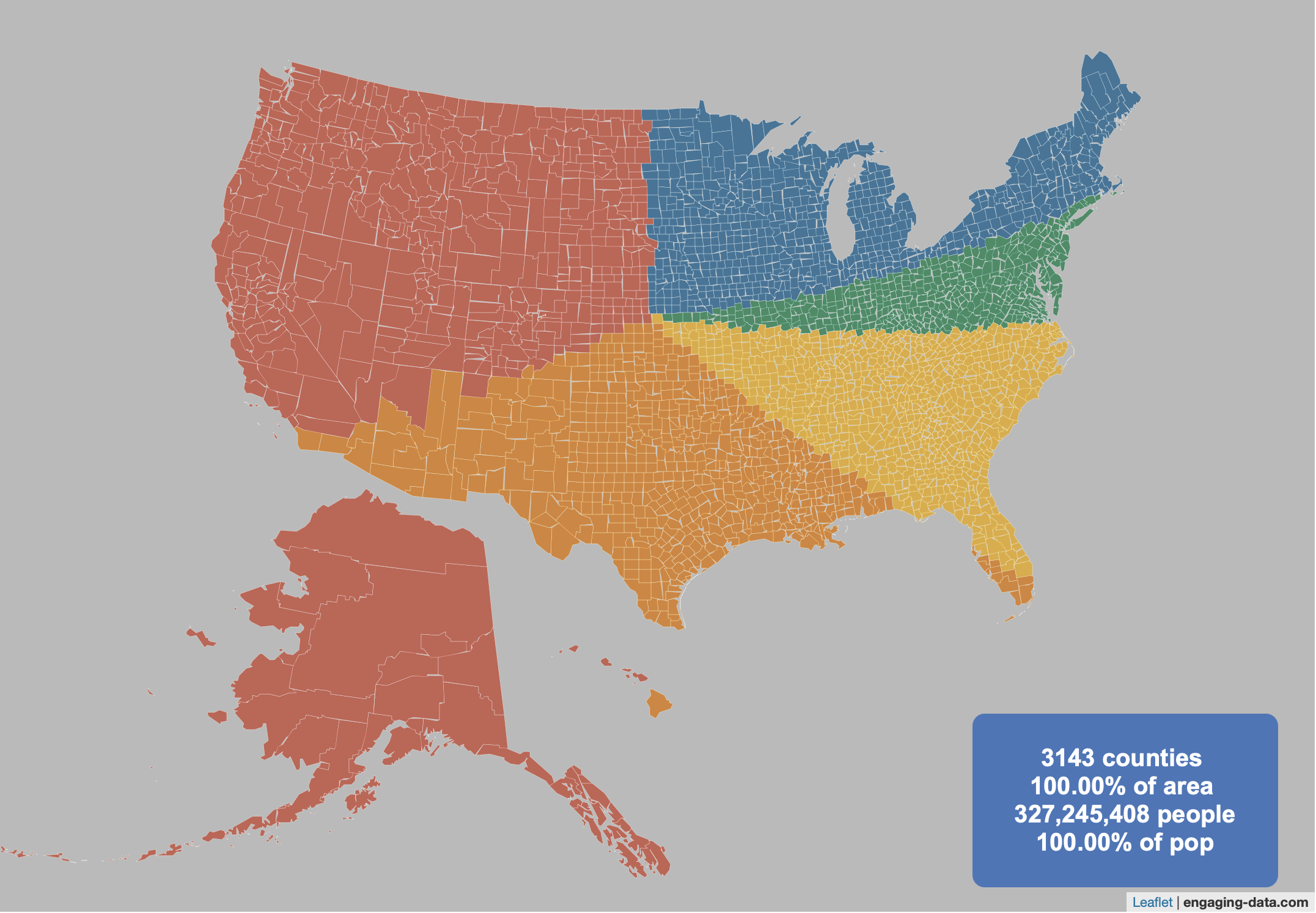 Splitting the US population evenly, with arbitrary shapes FlowingData