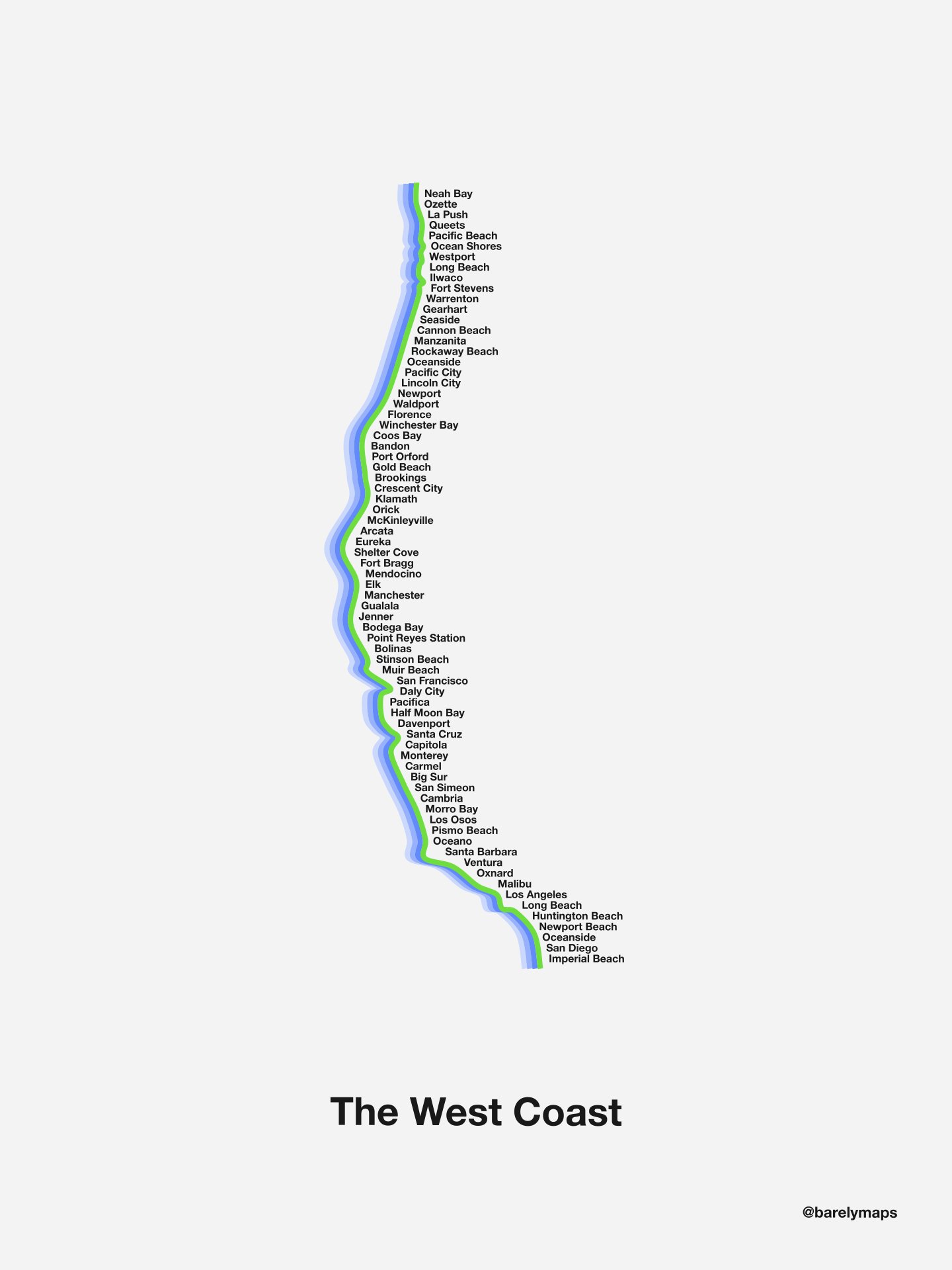 Map of The West Coast