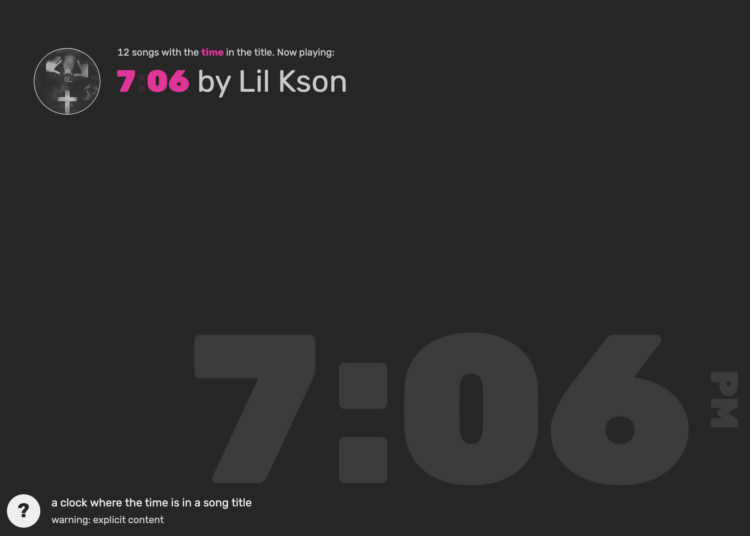 Clock plays a song with the current time in its title – FlowingData