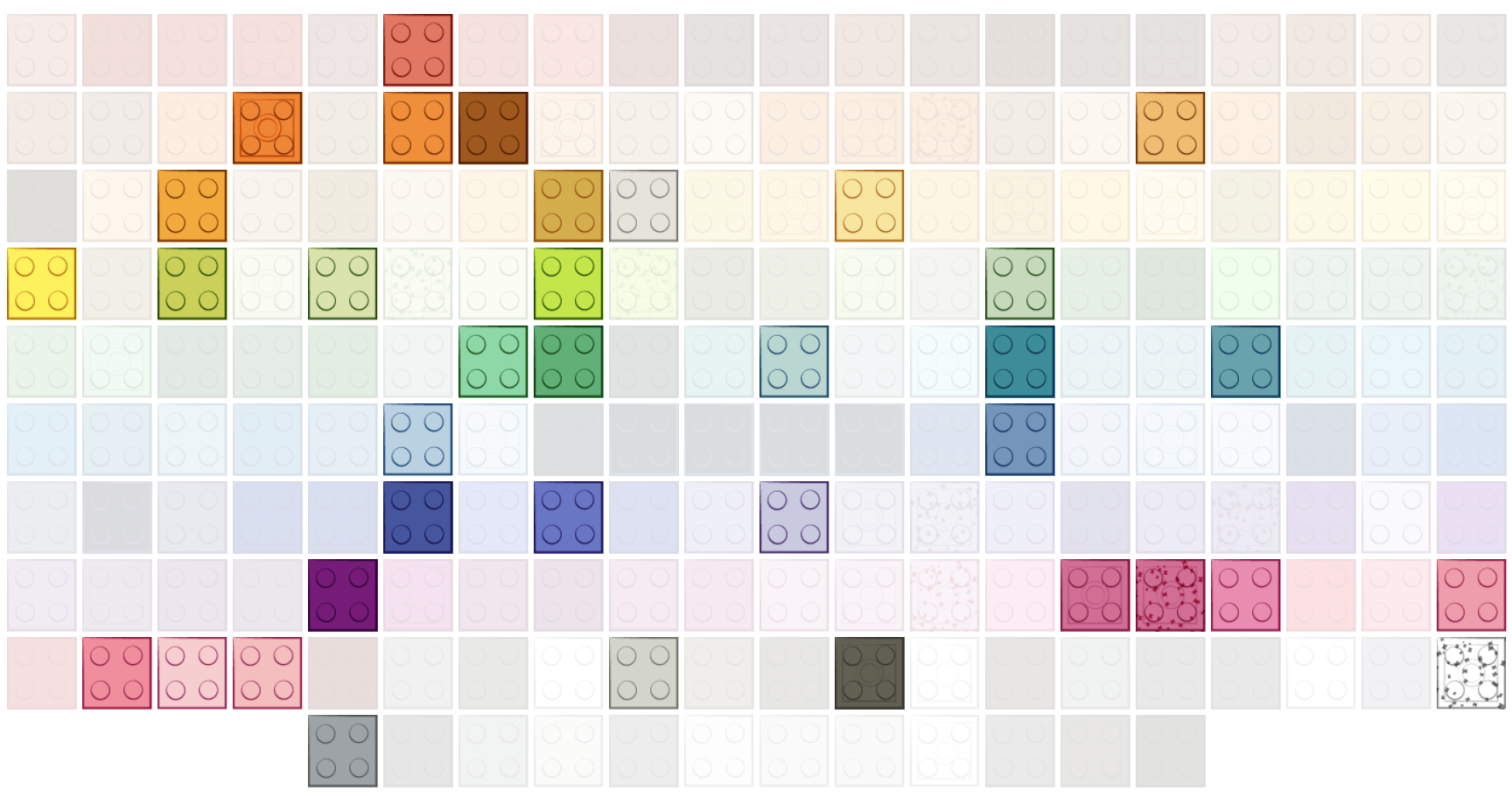 Evolution of Lego brick colors
