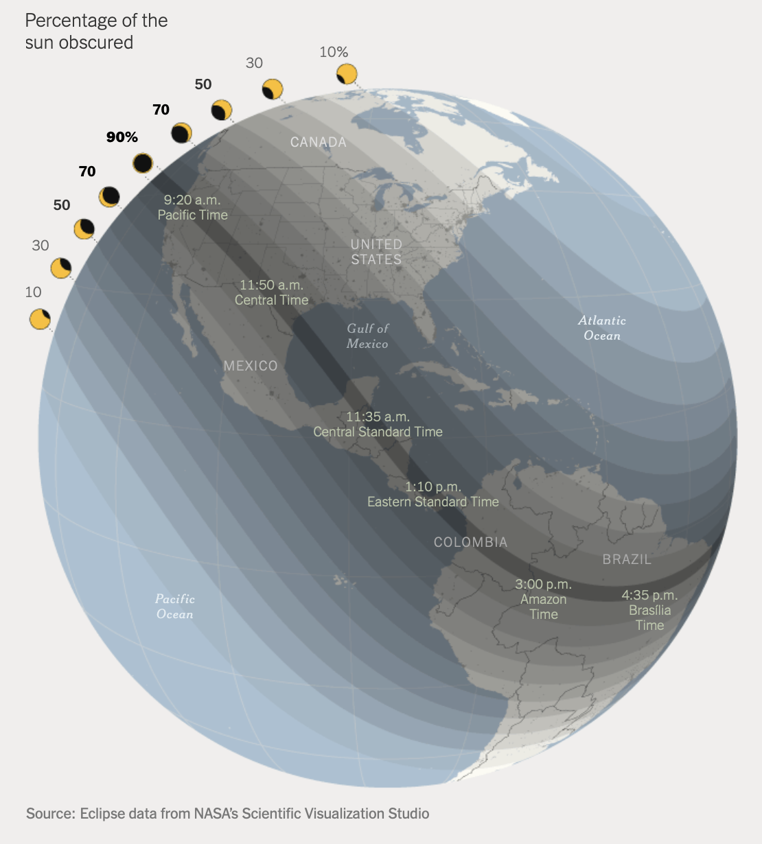 Map Of The 2023 Solar Eclipse Flowingdata