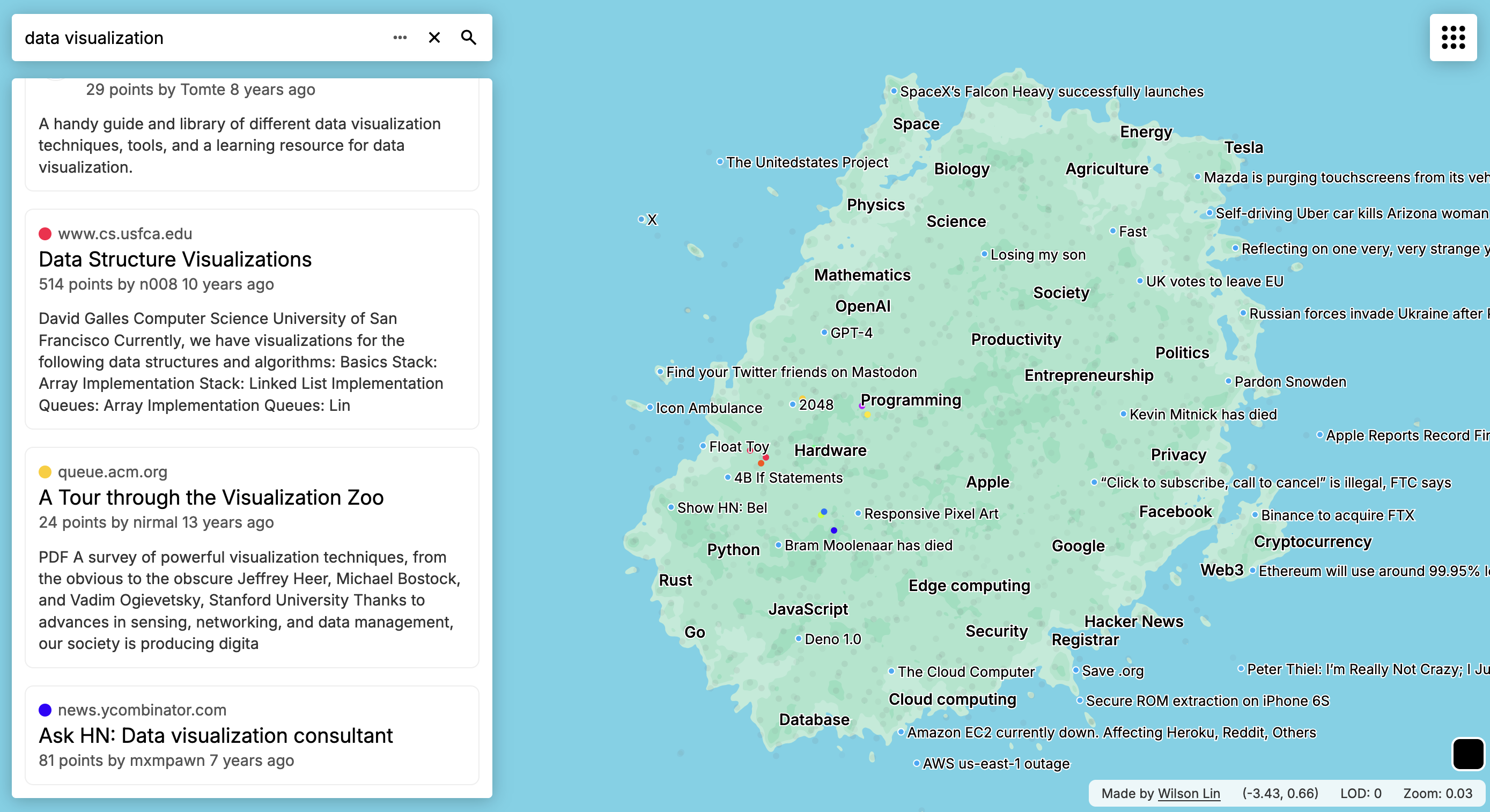 Wilson Lin Mapping Hacker News – FlowingData
