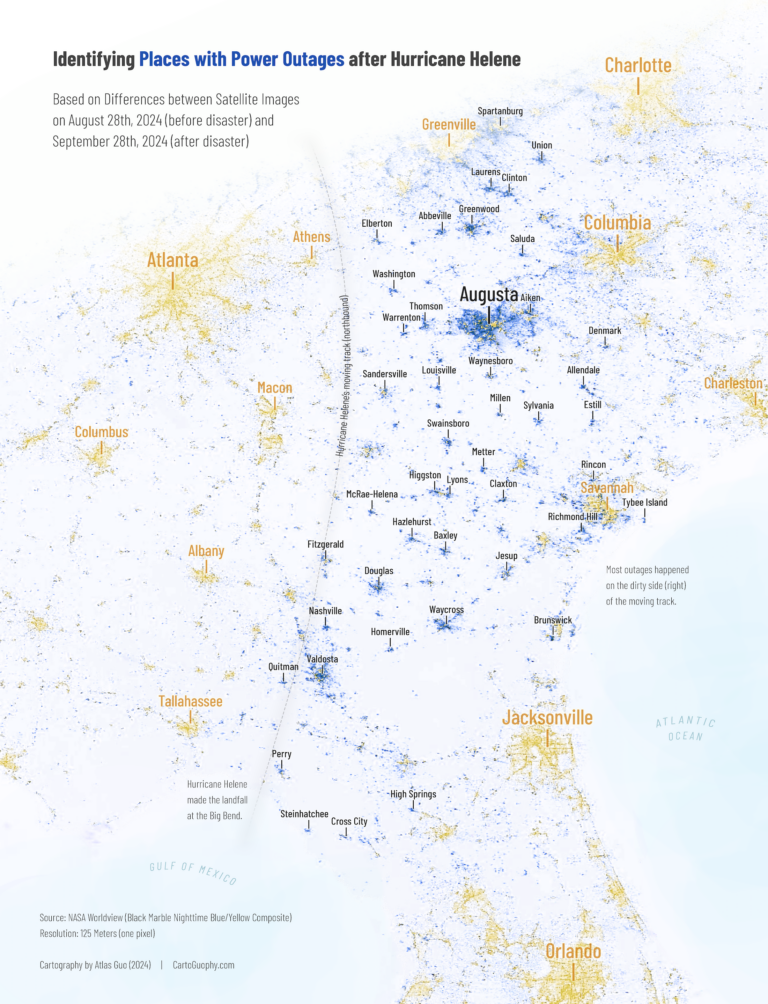 Helene power outages mapped – FlowingData