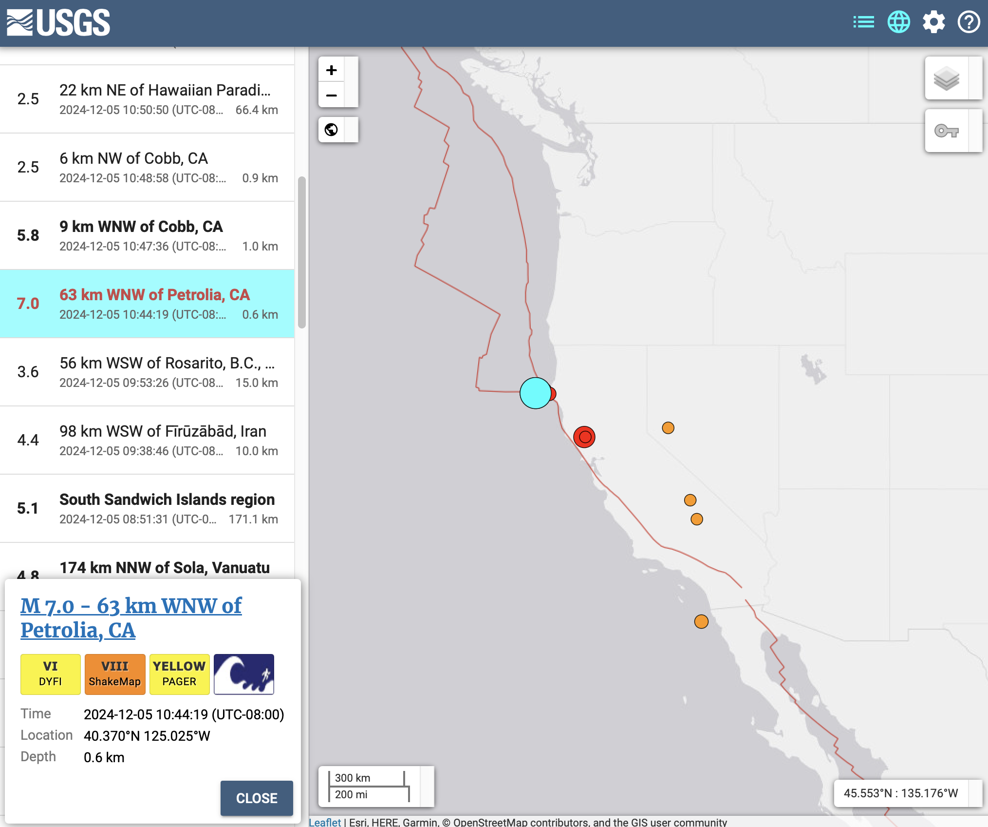Ca tsunami map today