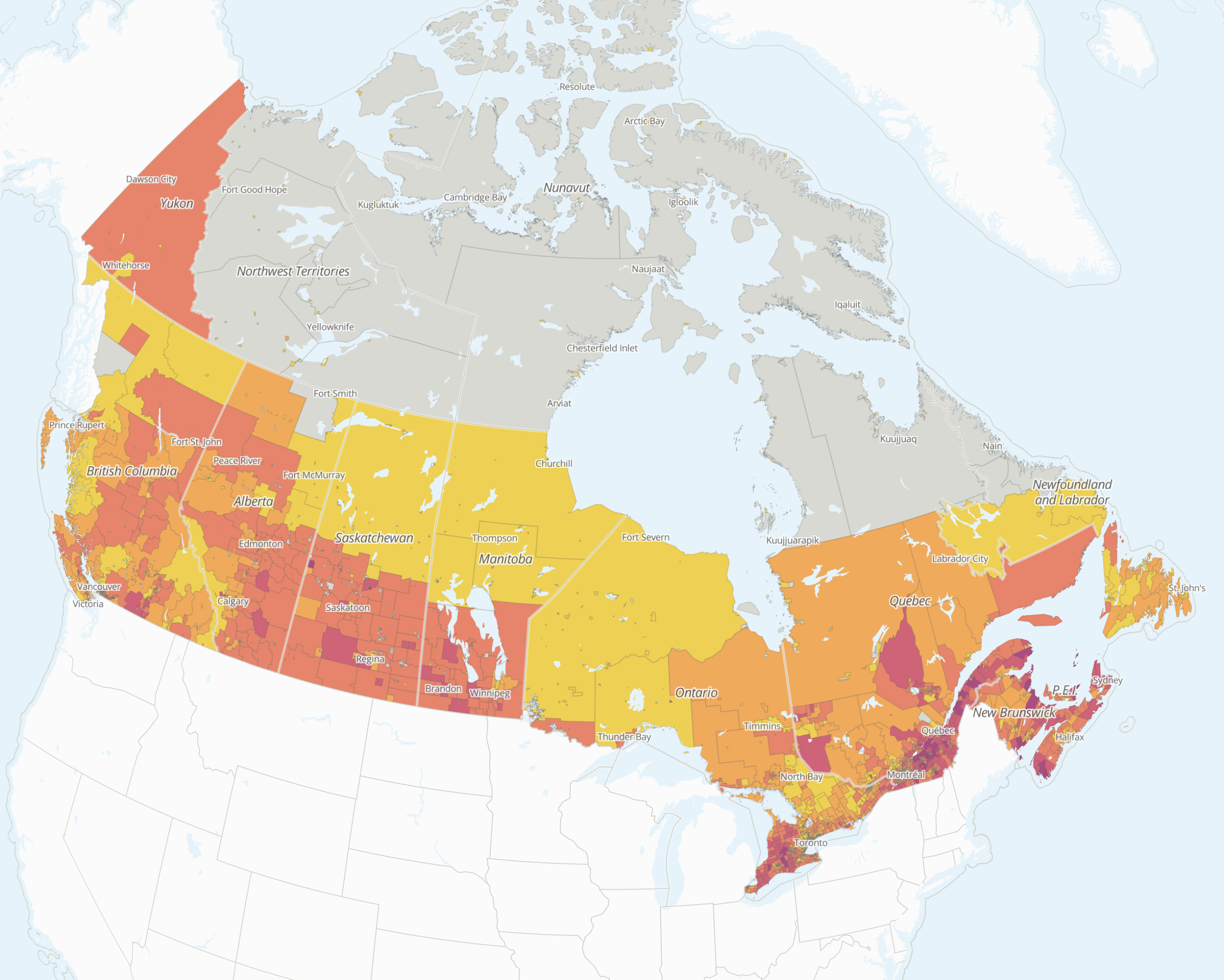 Exposure to tariffs in Canada